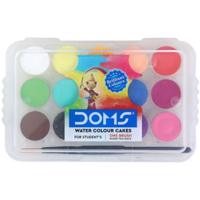 Buy Doms Non-Toxic 15mm Water Colour Cake Set With Paint Brush And Plastic Case at Best Prices in Bangladesh