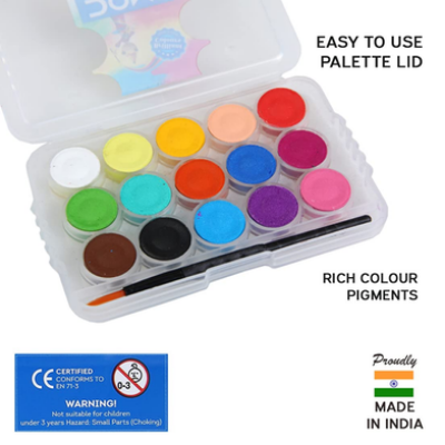 Buy Doms Non-Toxic 15mm Water Colour Cake Set With Paint Brush And Plastic Case at Best Prices in Bangladesh