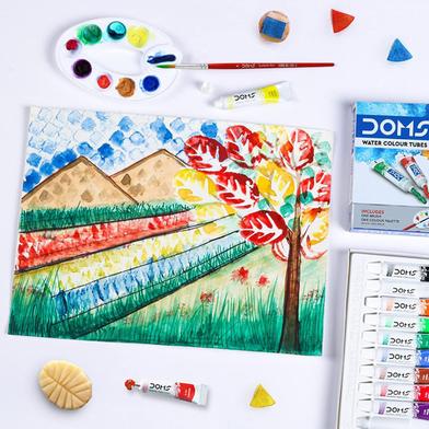 Buy Doms Water Colour Paint 12 Color Tubes box 1pc Brush 1pc Palette for Water Painting  at Best Prices in Bangladesh