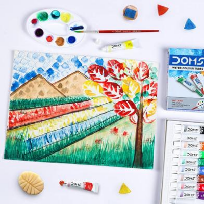 Buy Doms Water Colour Paint 12 Color Tubes box 1pc Brush 1pc Palette for Water Painting  at Best Prices in Bangladesh