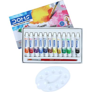 Buy Doms Water Colour Paint 12 Color Tubes box 1pc Brush 1pc Palette for Water Painting  at Best Prices in Bangladesh