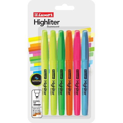Buy Luxor fluorescent Highliter 6 Colour set  at Best Prices in Bangladesh