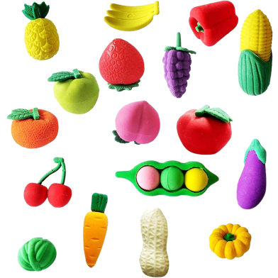 Buy Cute Different Shapes Of Fruits Vegetables Eraser For Child - Any Design 4 Pcs Best Prices in Bangladesh