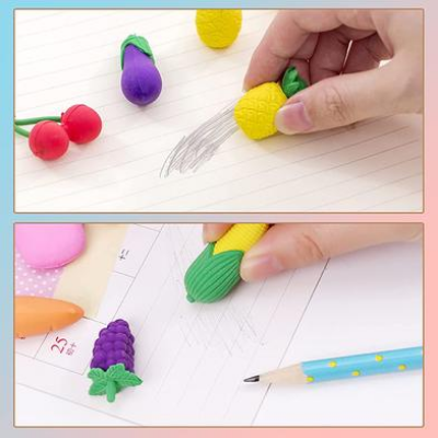 Buy Cute Different Shapes Of Fruits Vegetables Eraser For Child - Any Design 4 Pcs Best Prices in Bangladesh
