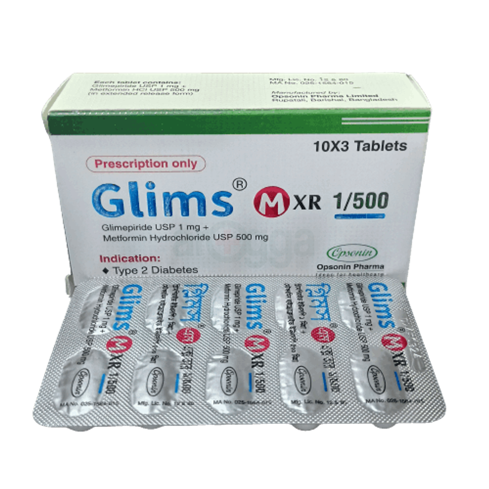 Picture of Glims-M XR 1/500mg Tablet