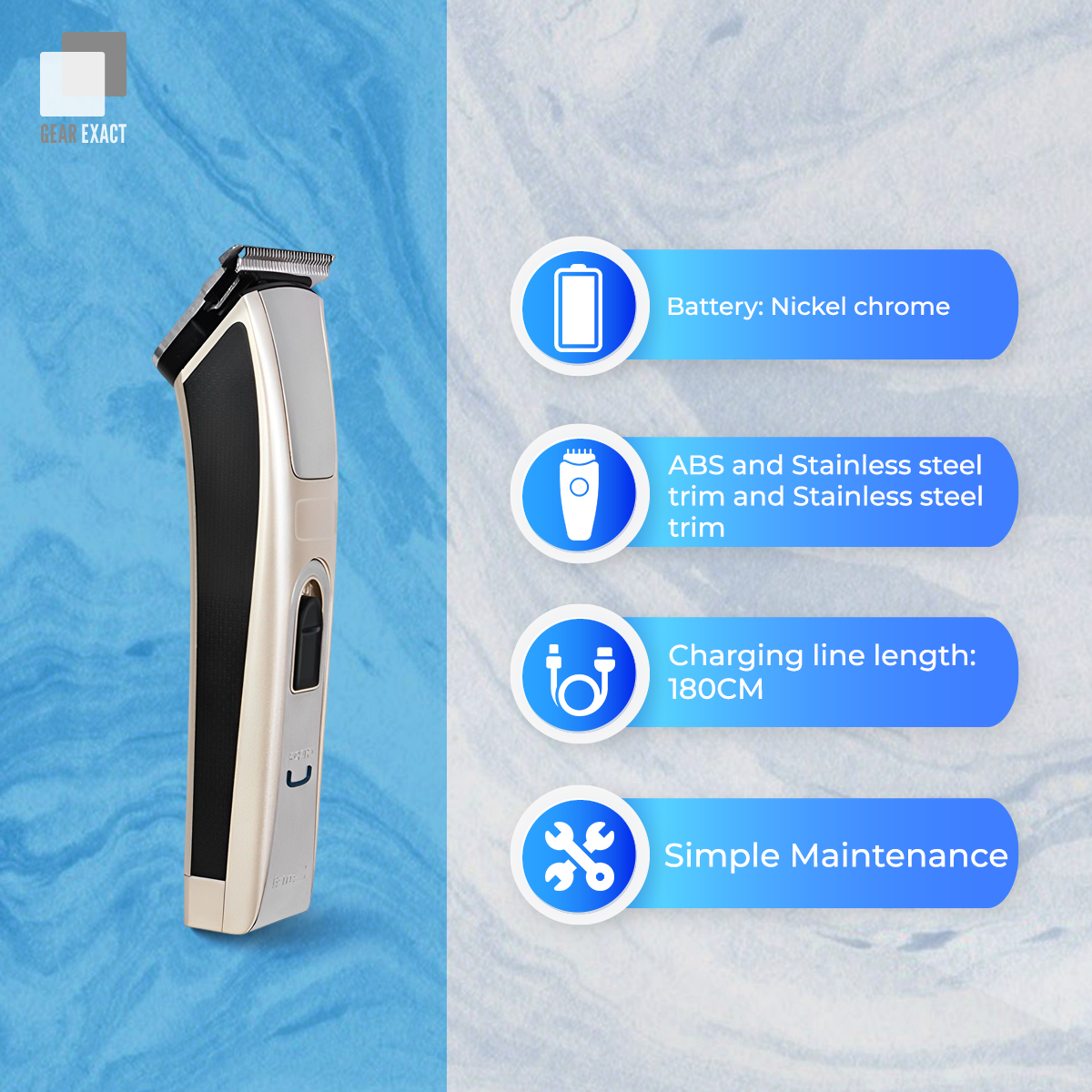 Picture of Kemei KM-5017 Professional Cordless Hair Beard Trimmer Shaver Clipper for Men