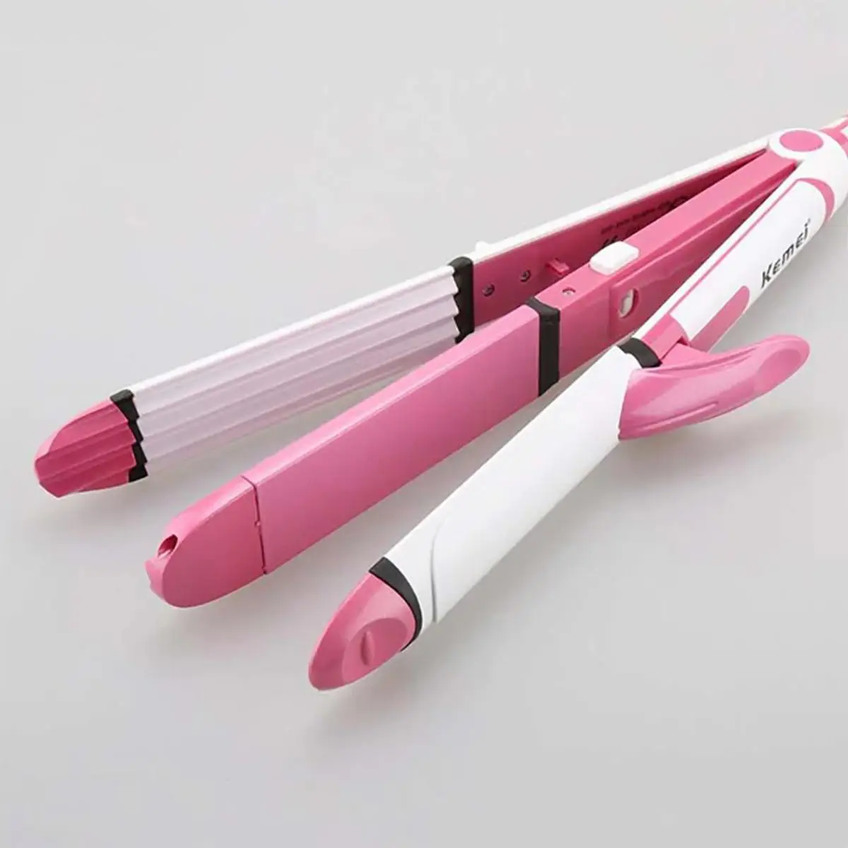 Picture of Kemei KM 1291 Ceramic Professional 3 in 1 Electric Hair Straightener Curler Styler and Crimper
