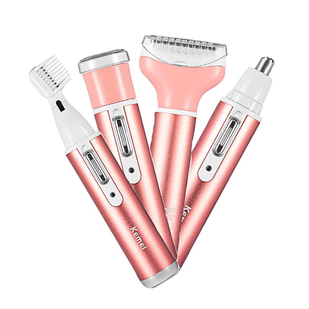 Picture of Kemei KM-6637 - Multi-functional 4 in 1 Rechargeable Body Shaver Beard Eyebrow Nose Trimmer for Women