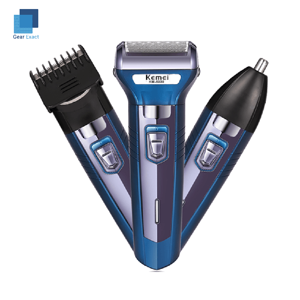 Picture of Kemei KM-6330 Grooming Kit 3 in 1 Hair Mustache Beard Shaver Trimmer Clipper for Men