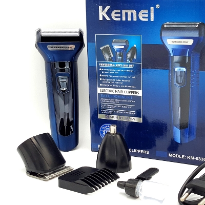 Picture of Kemei KM-6330 Grooming Kit 3 in 1 Hair Mustache Beard Shaver Trimmer Clipper for Men