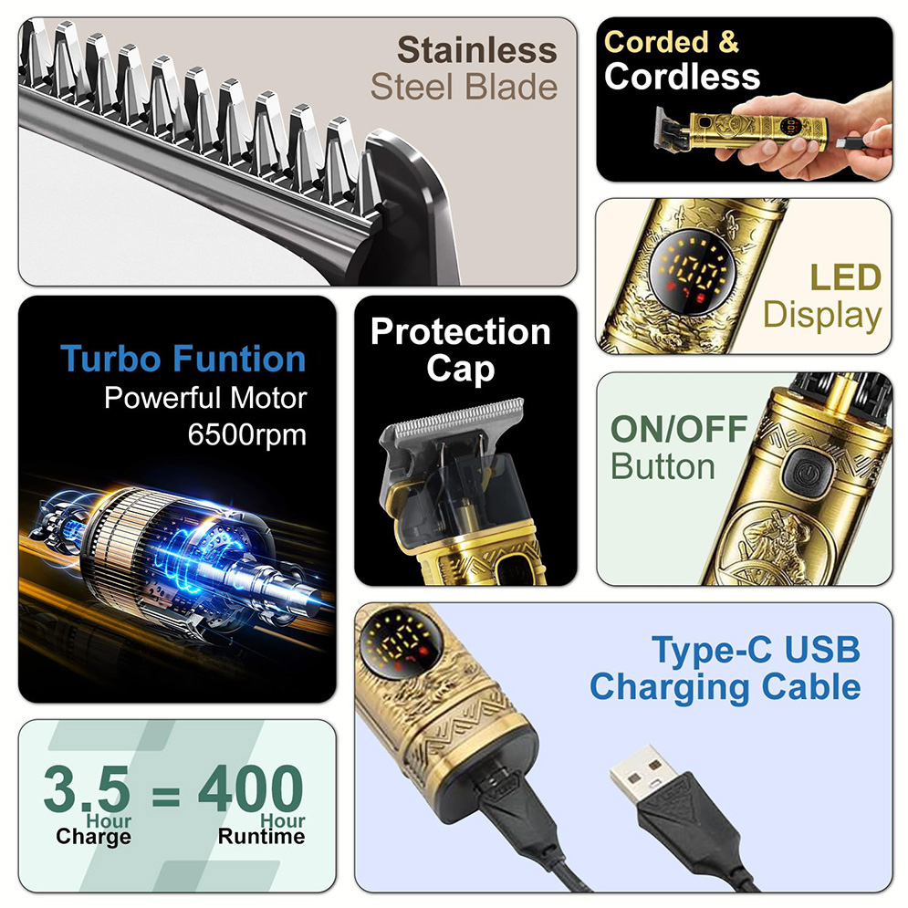 Picture of VGR V-097 Hair Clipper and Beard Trimmer with Digital Display for Men