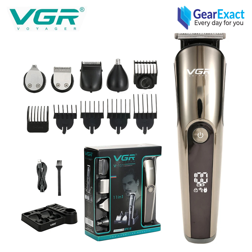 Picture of VGR V-107 Professional IPX6 Washable Grooming Kit Face, and Body 11 in 1 for Men