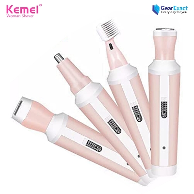 Picture of Kemei KM-3024 Multifunctional 4 in 1 Face, Eyebrow, Nose, & Lady Shaver for Women