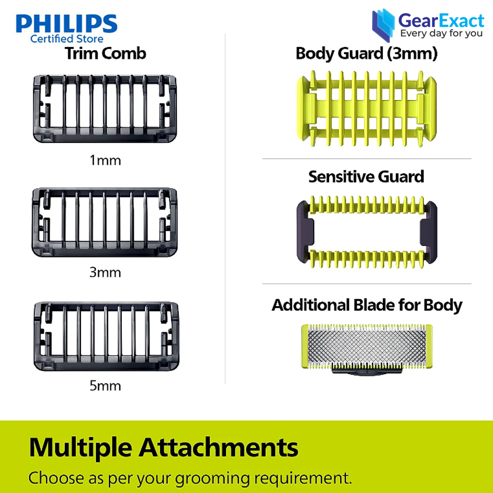 Picture of Philips QP1624/10 OneBlade and Hybrid Trimmer Face, Body for Men
