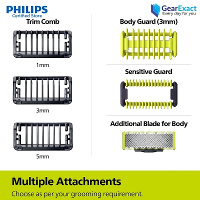 Picture of Philips QP1624/10 OneBlade and Hybrid Trimmer Face, Body for Men