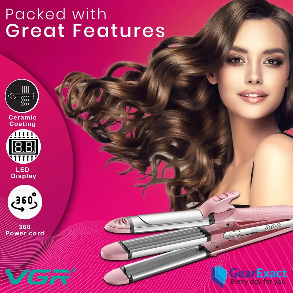 Picture of VGR V-563 Multi-Styler 4-in-1 Straightener, Curler, Crimper & Waver Salon Series for Women