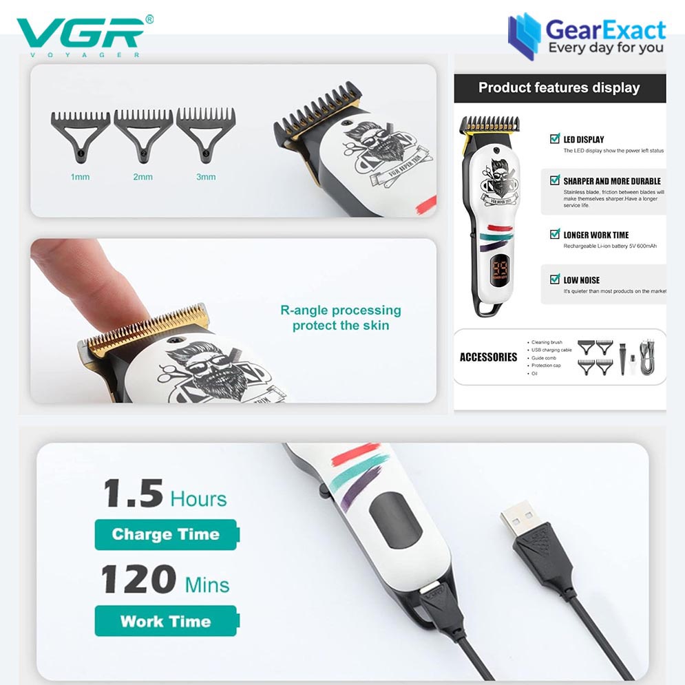 Picture of VGR V-971 Hair Clipper and Beard Trimmer for Men