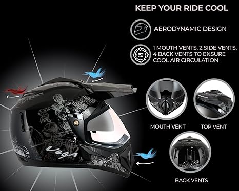 Picture of Vegaa Off Road Helmet Sketch Blue