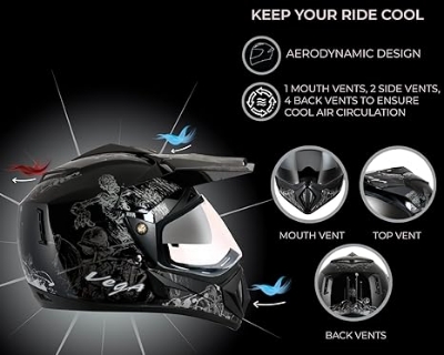 Picture of Vegaa Off Road Helmet Sketch Blue