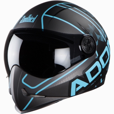 Picture of Adonis Majestic Full Face Helmet (Matt Grey With Sky Blue)