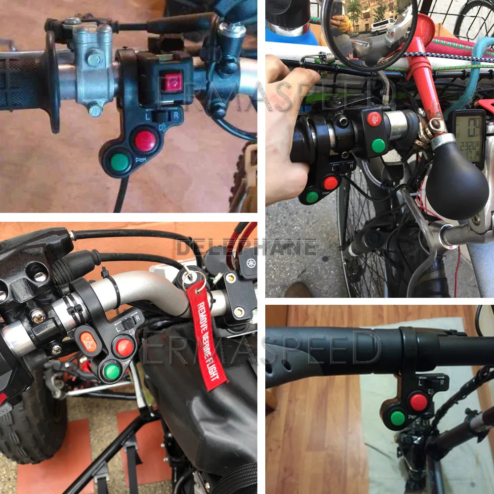 Picture of Universal Motorcycle Handlebar Switch - Bike/Scooter Light, Turn Signals & Horn Switch On/Off Button