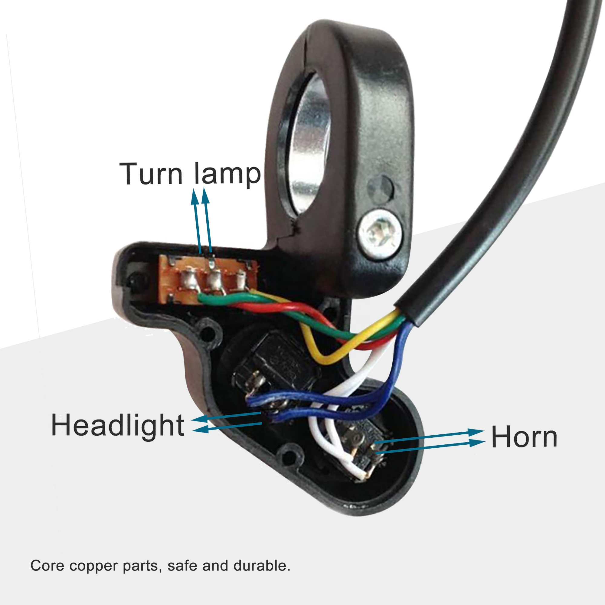 Picture of Universal Motorcycle Handlebar Switch - Bike/Scooter Light, Turn Signals & Horn Switch On/Off Button