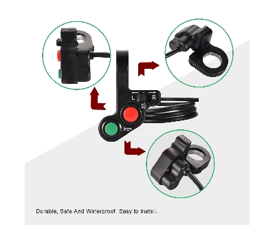 Picture of Universal Motorcycle Handlebar Switch - Bike/Scooter Light, Turn Signals & Horn Switch On/Off Button