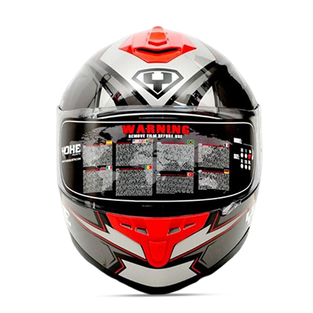 Picture of Yohe 967-2 Full Face Glossy Helmet - Gray with sun visor