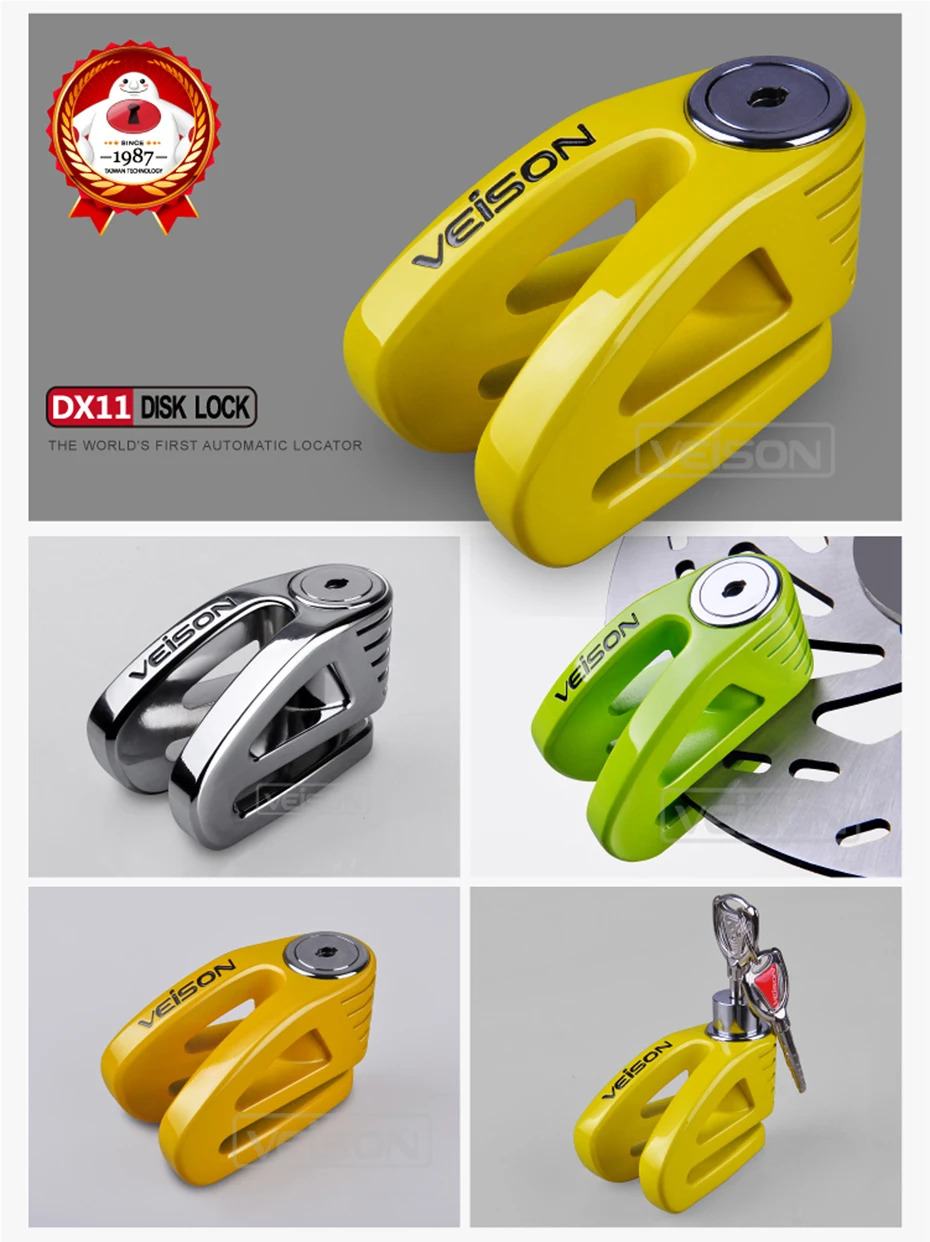 Picture of VEISON DX11 6mm Anti Acid Disc Lock ( Multi Colour)