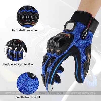 Picture of Pro Biker Full Finger Gloves With Touch Screen ( BLUE )