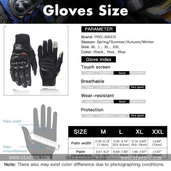 Picture of Pro Biker Full Finger Gloves With Touch Screen ( BLUE )