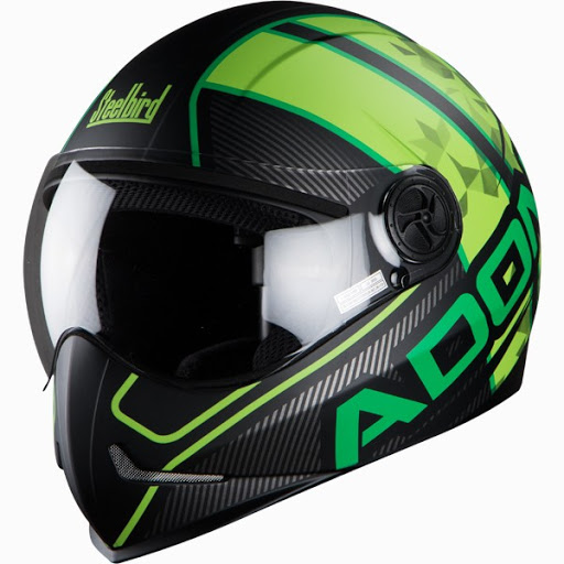 Picture of Adonis Majestic Full Face Helmet (Matt Black With Green)