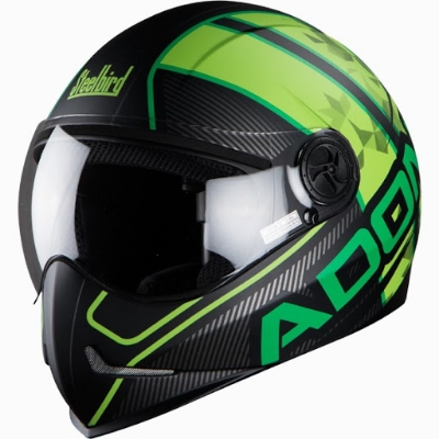 Picture of Adonis Majestic Full Face Helmet (Matt Black With Green)