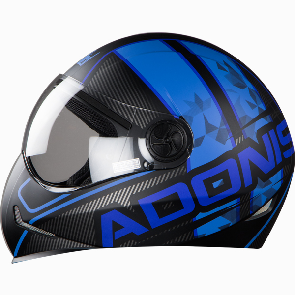 Picture of Adonis Majestic Full Face Helmet (Matt Black With Blue) - Helmet
