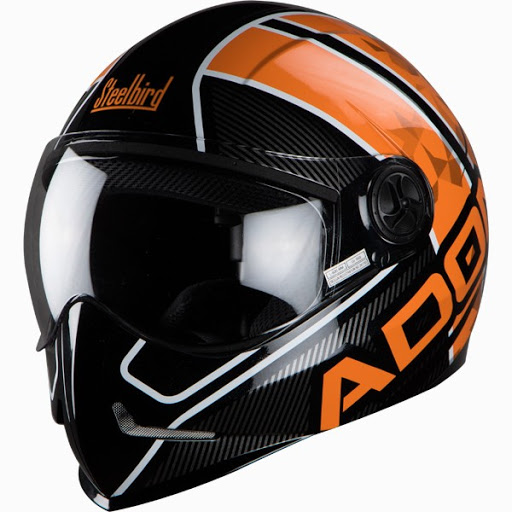 Picture of Adonis Majestic Full Face Helmet (Matt Black With Orange)