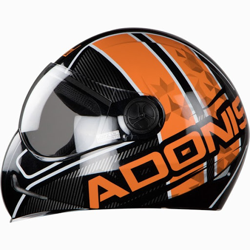 Picture of Adonis Majestic Full Face Helmet (Matt Black With Orange)