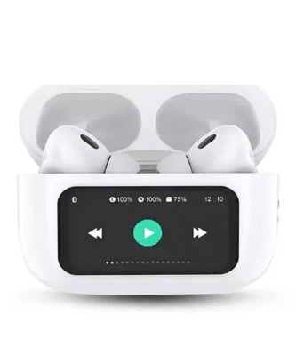 Picture of Airpods A9 Pro Touch Screen Display with ANC ENC TWS Earbuds - White