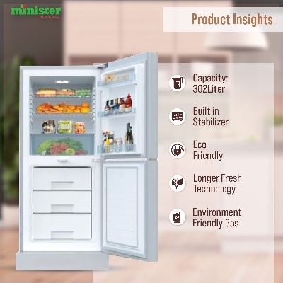 Picture of MYONE 302 Liter Frost Top Mount Perfume Lily Refrigerator (MY-3x2g)