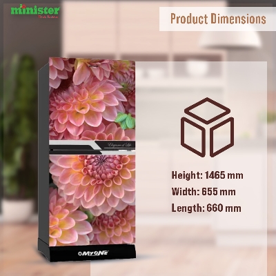 Picture of MYONE 262 Liter Frost Type Bottom Mount Refrigerator Pink Dahlia Black Full Match-262 (MY-2F2G)