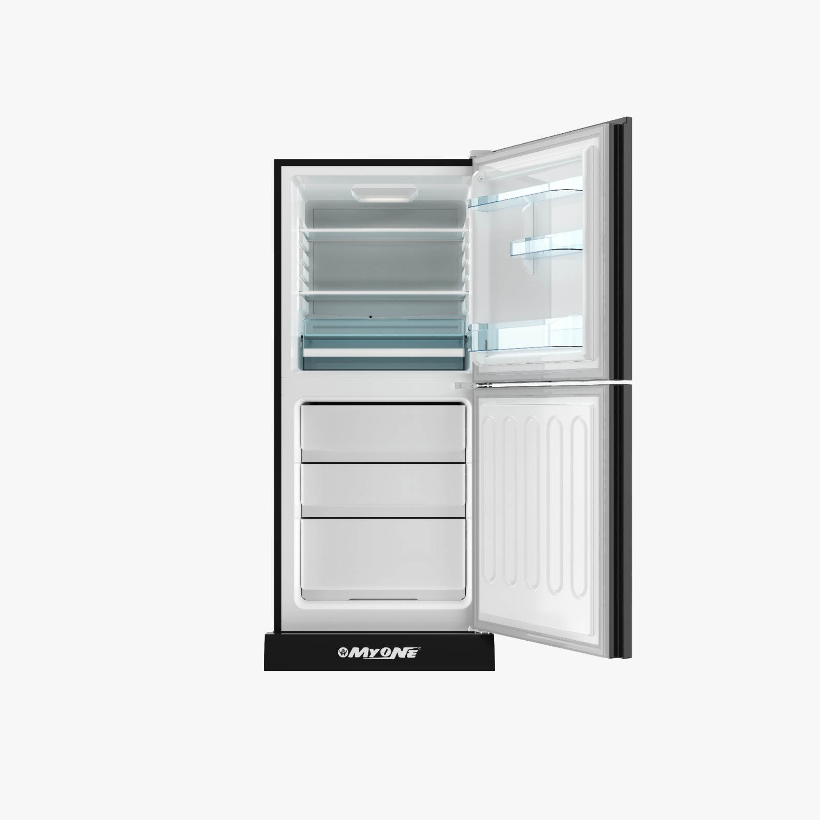 Picture of MYONE MY-2F2G Refrigerator - 262 Liter - FRACTAL SPIRAL BLACK FULL MATCH