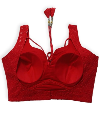 Picture of New Net Sequence Fabrics Red Color Blouse – For Women