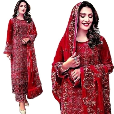Picture of Georgette Embroidery New Stylish Semi Stitched Party Shalwer Kameez 4 pcs for Women