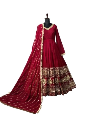 Picture of Readymade Embroidery Weightless Georgette Party Gown for Women