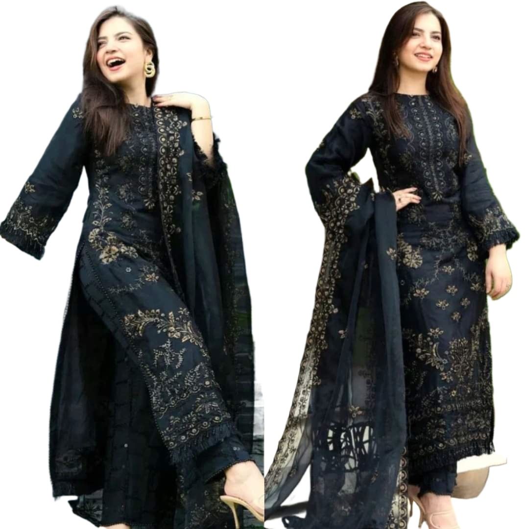 Picture of Georgette Embroidery New Stylish Semi Stitched Party Long Gown For Women