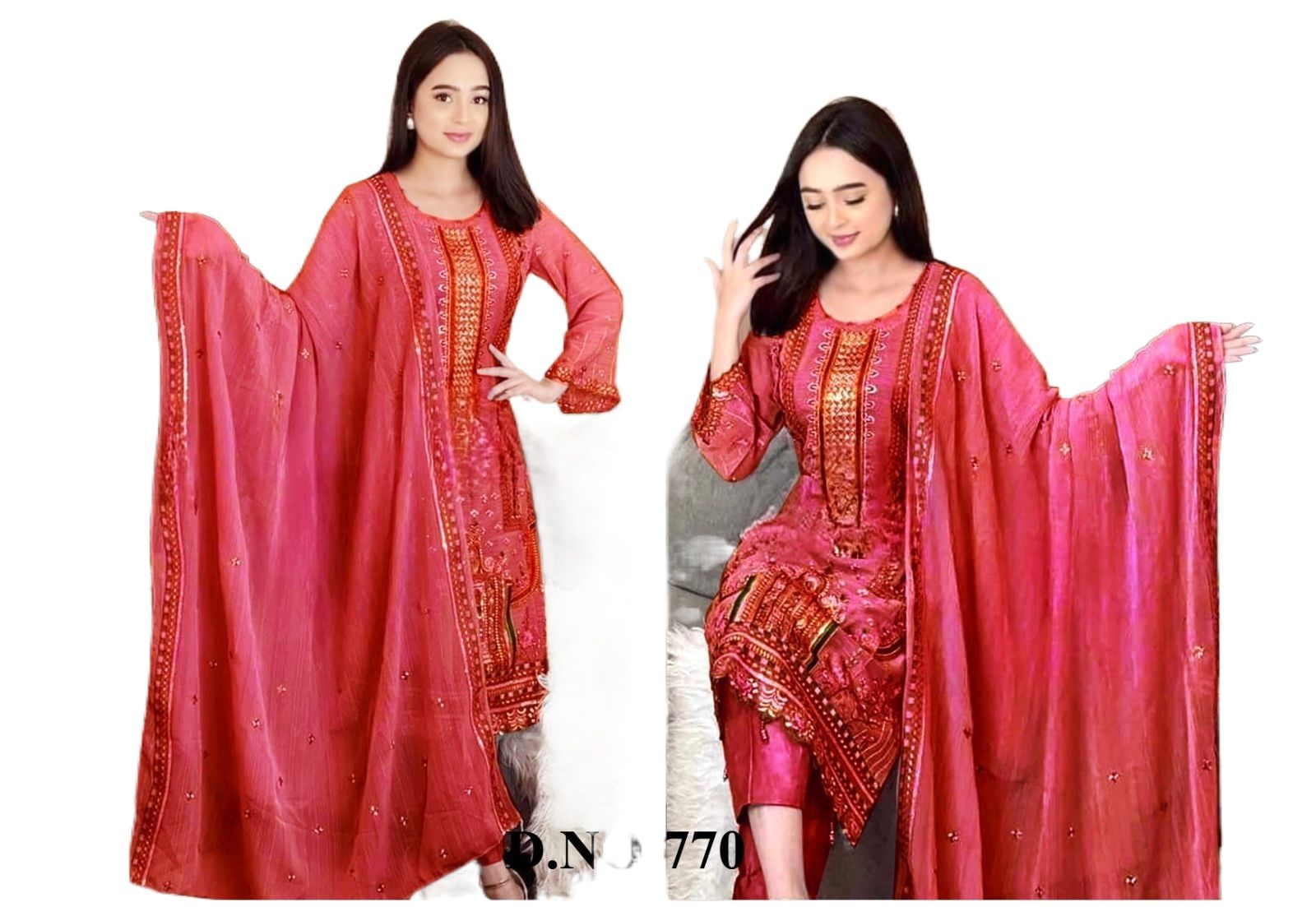 Picture of Georgette Embroidery New Stylish Semi Stitched Party Shalwer Kameez 4 pcs for Women