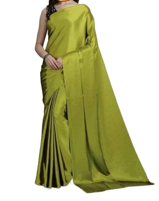 Picture of Soft plain japan Silk Saree for women[Saree with Blouse pcs]