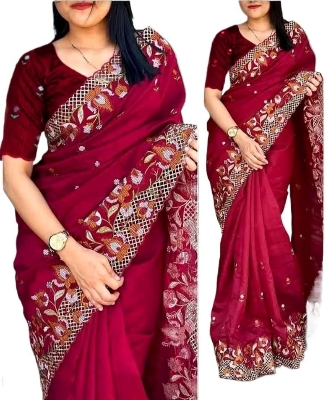Picture of Georgette High Quality Stylish Saree. Saree with unstitched Blouse for Women