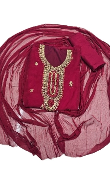 Picture of High Quality Georgette Embroidery New Stylish Semi Stitched Party Shalwer Kameez 4 pcs for Women