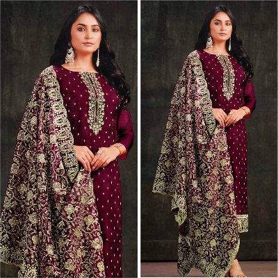 Picture of High Quality Georgette Embroidery unReady Made New Stylish Party Shalwer Kameez for Women