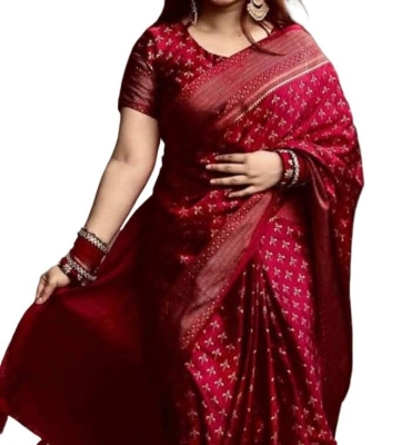 Picture of Timeless Beauty - Japanese Soft Silk Saree in Striking For All Ocassion - Elevate Your Style